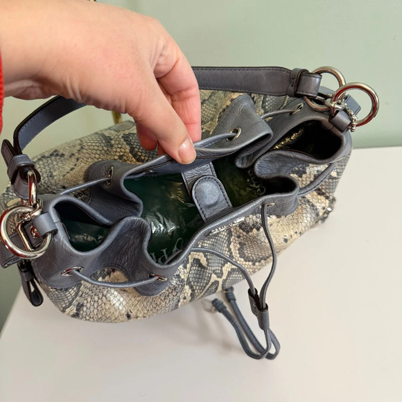 Coach Madison Python Embossed Marielle Leather Purse Snakeskin Shoulder Tote Bag - Picture 6 of 13